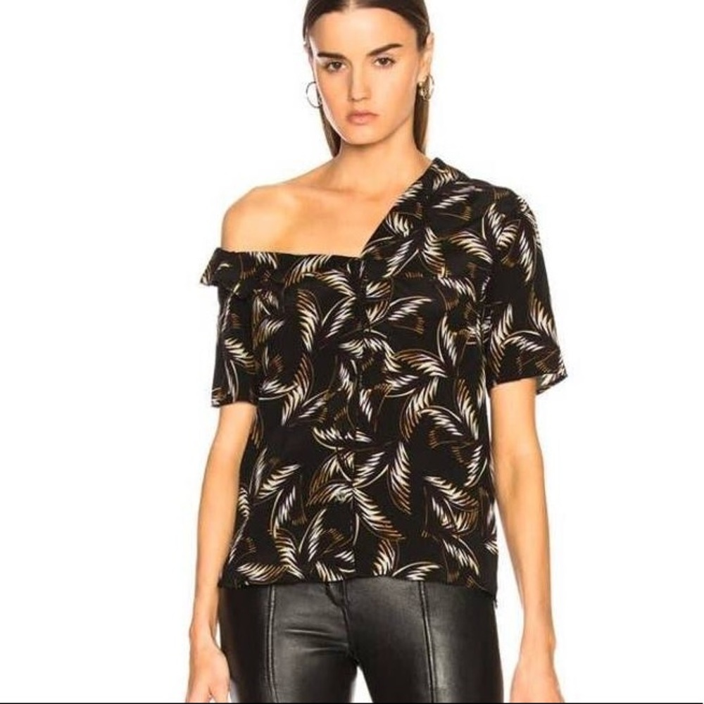 NWT A.L.C. 100% Silk Josephine Palm Top